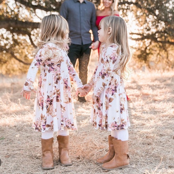 Posh Peanut Reese Floral Long Sleeve Twirl Dress 2 - Picture 4 of 4